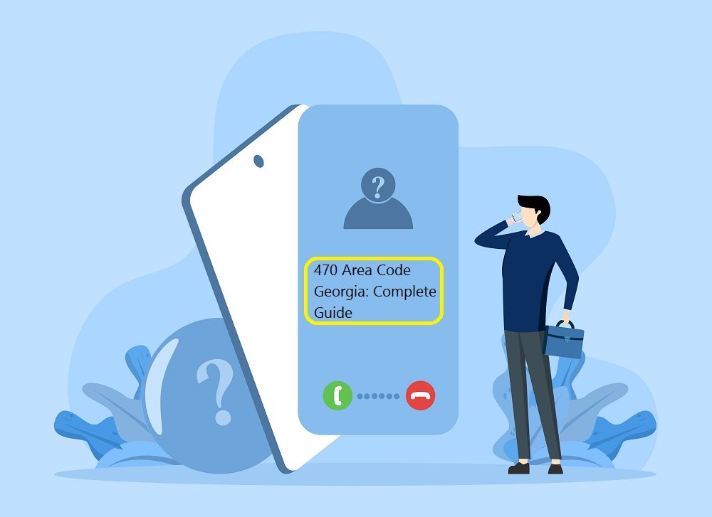 470 area code Georgia call on smartphone screen with person deciding whether to answer or decline the call